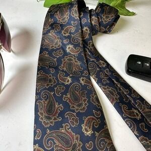 Vintage Strawbridge Clothier for The Men's Store Blue + Jewel Tone Silk Tie 3.3"